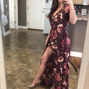 Gorgeous floral maxi dress with built in romper!